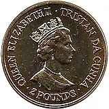 2 фунта 1990, 90 лет со дня рождения Королевы-Матери [Острова Святой Елены и Вознесения / Острова Святой Елены, Вознесения и Тристан-да-Кунья]