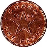 1 пенни 1958 [Гана]