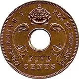 5 центов 1934 [Восточная Африка]