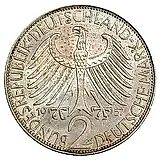 2 марки 1957, J, Макс Планк [Германия]