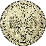 2 Marks 1982, F, Kurt Schumacher, 30 Years of the Federal Republic (1949-1979) [Germany / FRG]