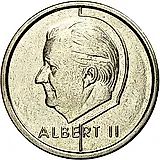 1 франк 1997, надпись на голландском - "BELGIE" [Бельгия]