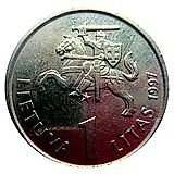 1 лит 1997, 75 лет Банку Литвы и литу [Литва]