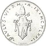 1 лира 1971 [Ватикан]