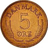 5 эре 1963, бронза [Дания]