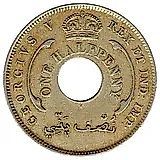 1/2 пенни 1920, H, знак монетного двора: "H" - Хитон, Бирмингем [Британская Западная Африка]