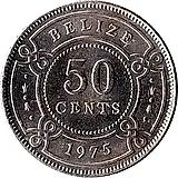 50 центов 1975, бюст Королевы Елизаветы II [Белиз]