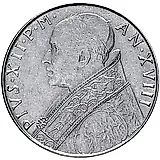 100 лир 1956 [Ватикан]