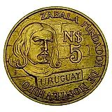 5 новых песо 1976, 250 лет со дня основания Монтевидео [Уругвай]