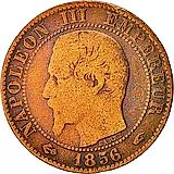 5 сантимов 1856, A, знак монетного двора: "A" - Париж [Франция]