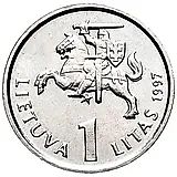 1 лит 1997, 75 лет банку Литвы [Литва]