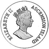 50 пенсов 1996, 70 лет со дня рождения Королевы Елизаветы II [Остров Вознесения / Острова Святой Елены, Вознесения и Тристан-да-Кунья]