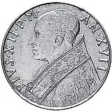 100 лир 1955 [Ватикан]