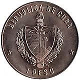 1 Peso 1988, 100th Anniversary of the Birth of José Raúl Capablanca /Chess Pieces/ [Cuba]