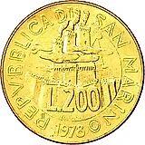 200 лир 1978, Работа [Сан-Марино]