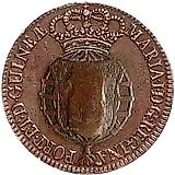 2 Macutas 1789, Overstrike on 1 Macuta [Angola]