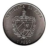 1 песо 2001, попугай [Куба]