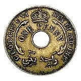 1 пенни 1937, H, знак монетного двора: "H" - Хитон, Бирмингем [Британская Западная Африка]