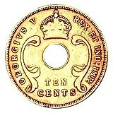 10 центов 1936, без букв [Восточная Африка]