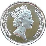 2 фунта 1994, 40 лет первому королевскому визиту Королевы Елизаветы II [Гибралтар]