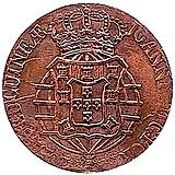 2 Macutas 1814-1816, Counterstamped on 1 Macuta [Angola]