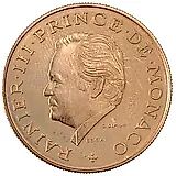 10 франков 1974, 25 лет правления Князя Ренье III [Монако]