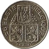 1 франк 1940, надпись - "BELGIE - BELGIQUE" [Бельгия]