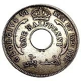 1/2 пенни 1947, KN, знак монетного двора: "KN" - Кингз Нортон Металл, Бирмингем [Британская Западная Африка]