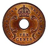 10 центов 1952, без букв [Восточная Африка]