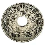 1 пенни 1936, H, Эдуард VIII, знак монетного двора: "H" - Хитон, Бирмингем [Британская Западная Африка]