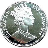 1 крона 1994, 50 лет высадке в Нормандии 6 июня. Генерал Эйзенхауэр [Остров Мэн]