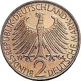2 марки 1964, G, Макс Планк [Германия]