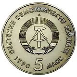 5 марок 1990, 500 лет почте [Германия / ГДР]
