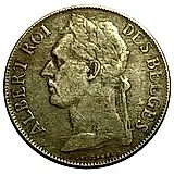 1 франк 1922, Надпись на французском: "ALBERT ROI DES BELGES" [Демократическая Республика Конго / Бельгийское Конго]