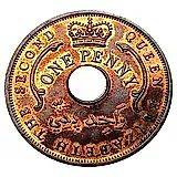 1 пенни 1956, KN, знак монетного двора: "KN" - Кингз Нортон Металл, Бирмингем [Британская Западная Африка]