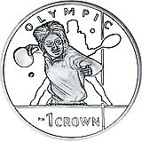 1 крона 2012, теннис [Остров Мэн]