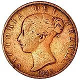 ½ пенни 1839-1860 [Остров Мэн]