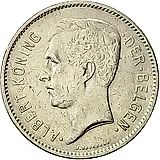 5 франков 1932, Надпись на голландском - 'ALBERT KONING DER BELGEN' [Бельгия]
