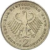 2 Marks 1980, F, Kurt Schumacher, 30 Years of the Federal Republic (1949-1979) [Germany / FRG]