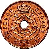 ½ пенни 1942-1944 [Зимбабве / Южная Родезия]