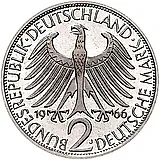 2 марки 1966, J, Макс Планк [Германия]