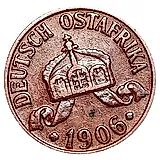 1 геллер 1906, A, знак монетного двора "A" — Берлин [Германская Восточная Африка]