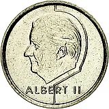 1 франк 1998, надпись на голландском - "BELGIE" [Бельгия]