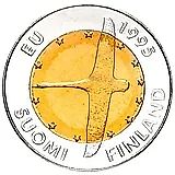 10 марок 1995, Вступление Финляндии в Европейский союз [Финляндия]