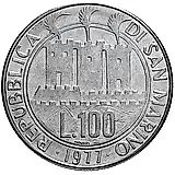 100 лир 1977, рыба [Сан-Марино]