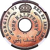 1/2 пенни 1937, KN, знак монетного двора: "KN" - Кингз Нортон Металл, Бирмингем [Британская Западная Африка]