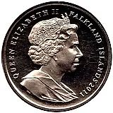 1 крона 2011, 85 лет со дня рождения Елизаветы II и 90 лет со дня рождения Принца Филиппа [Фолклендские острова]
