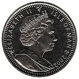 1 крона 2002, 50 лет правления Королевы Елизаветы II /шар и скипетр/ [Остров Мэн]