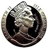 1 крона 1994, Чемпионат мира по футболу 1994, США /3 игрока, мяч вверху/ [Остров Мэн]