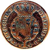 2 Macutas 1762-1770, Overstruck on 1 Macuta [Angola]